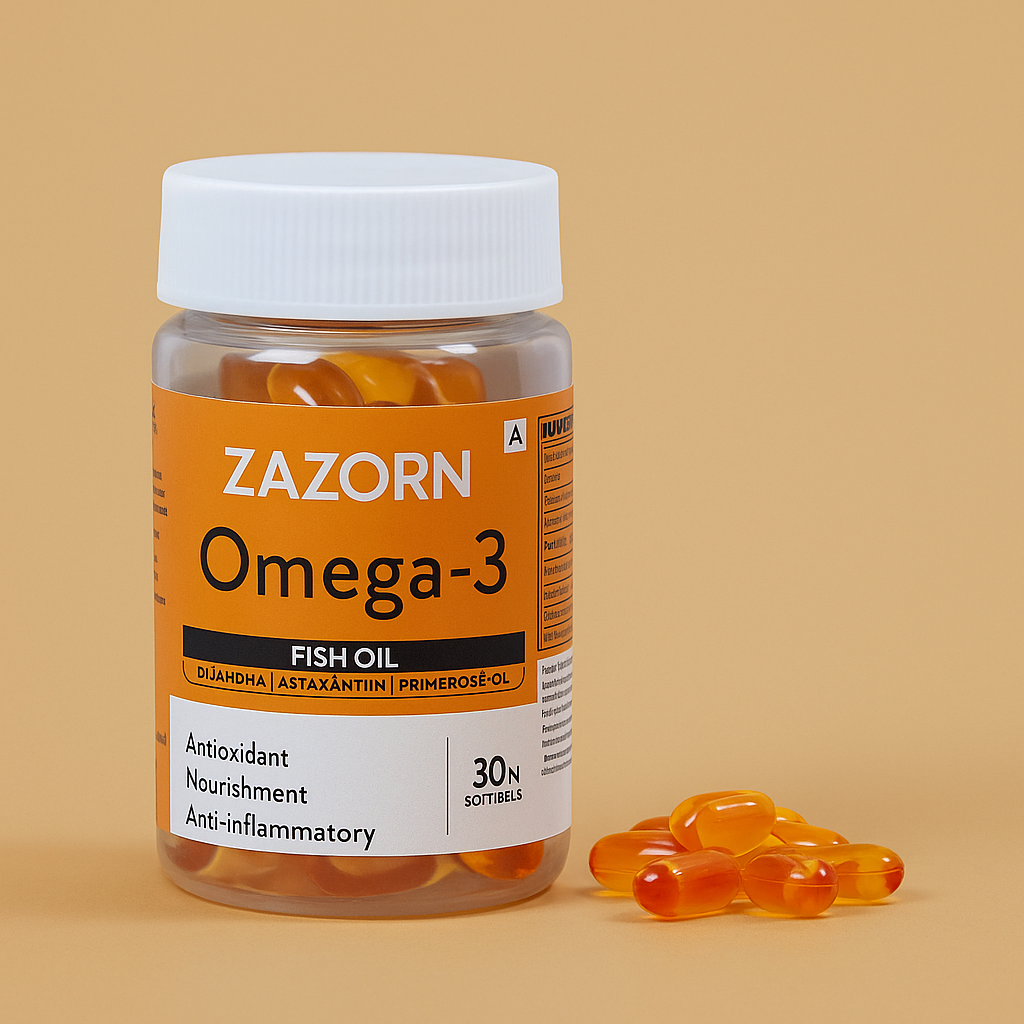 ZAZORN® Omega-3 Capsules | Pure Fish Oil 1200mg - Enhanced Formula