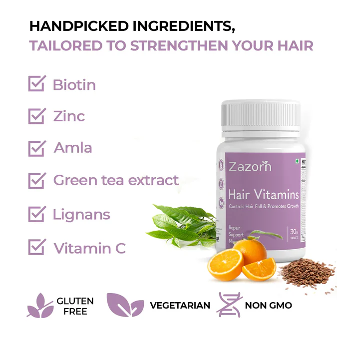 ZAZORN® Hair Vitamins | control Hair Fall & Promotes Hair Growth