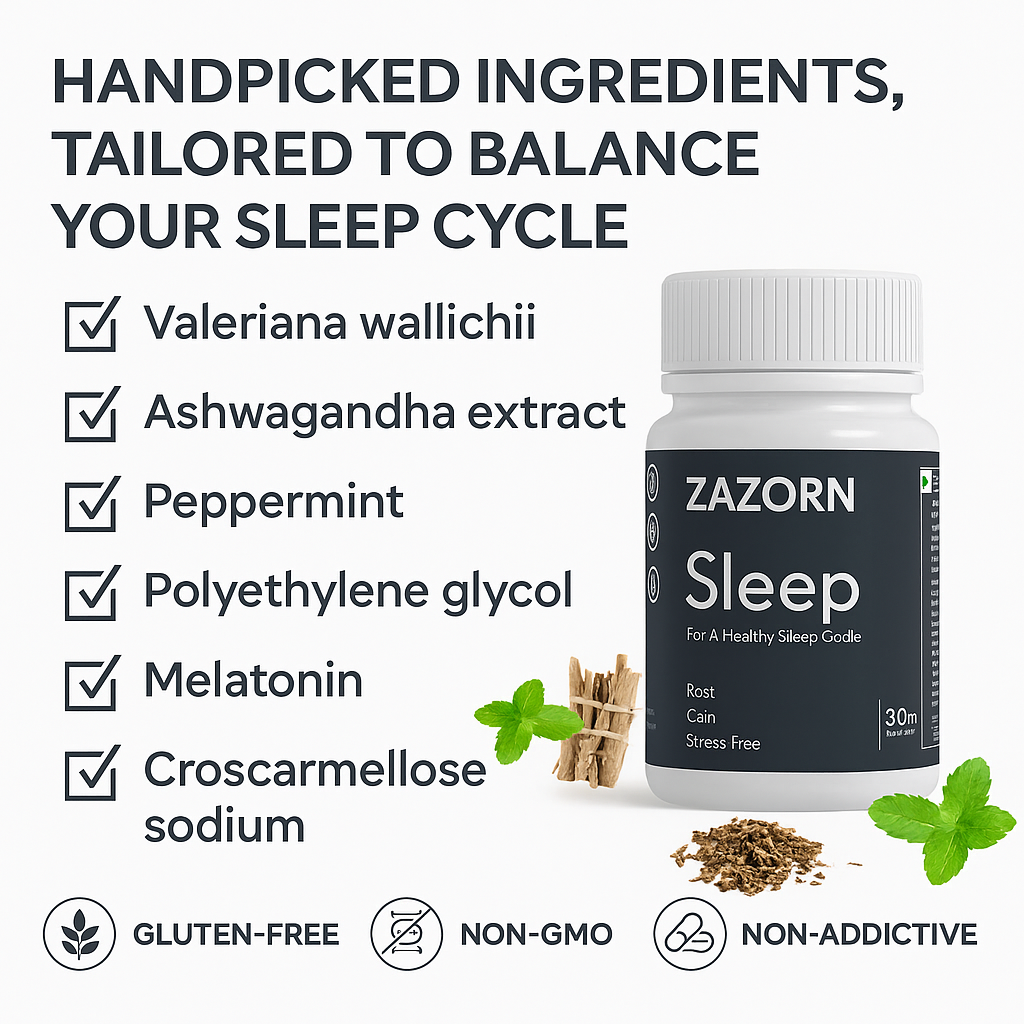 ZAZORN® Sleep Harmony Blend | Valerian, Ashwagandha, Chamomile