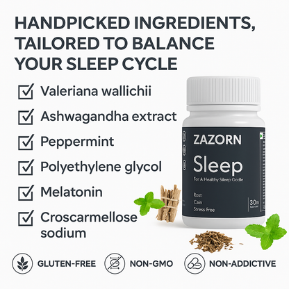 ZAZORN® Sleep Harmony Blend | Valerian, Ashwagandha, Chamomile